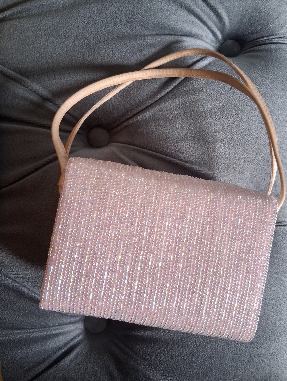Sparkling Pink Beaded Clutch Bag
